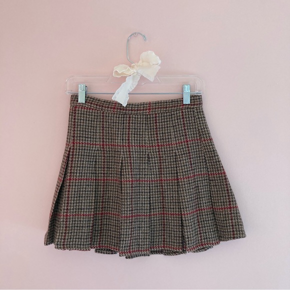 Breath of Youth brown plaid mini skirt - Picture 1 of 1
